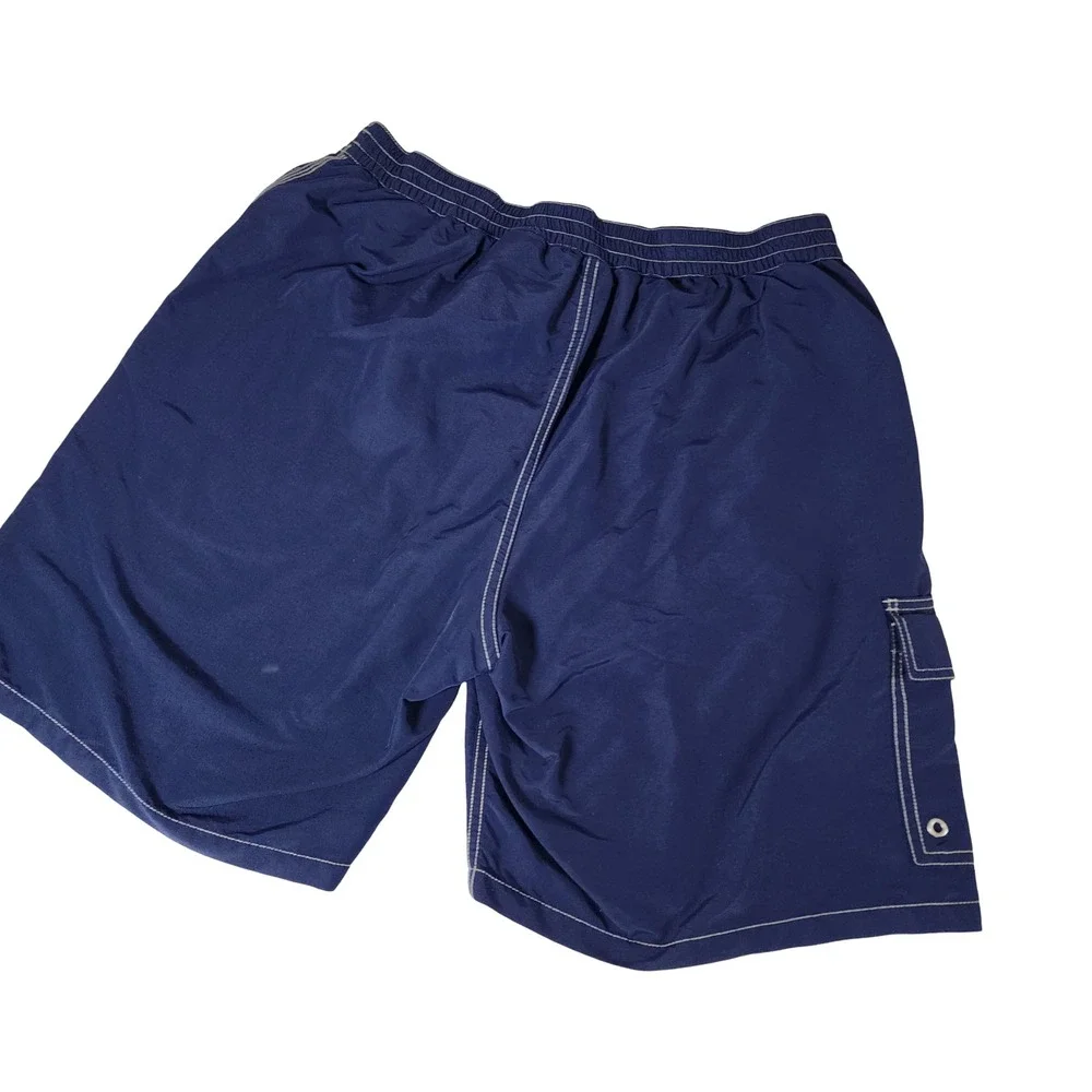 Polo Ralph Lauren Mens Navy Blue Swim Trunks Cargo Board Shorts Size L Large